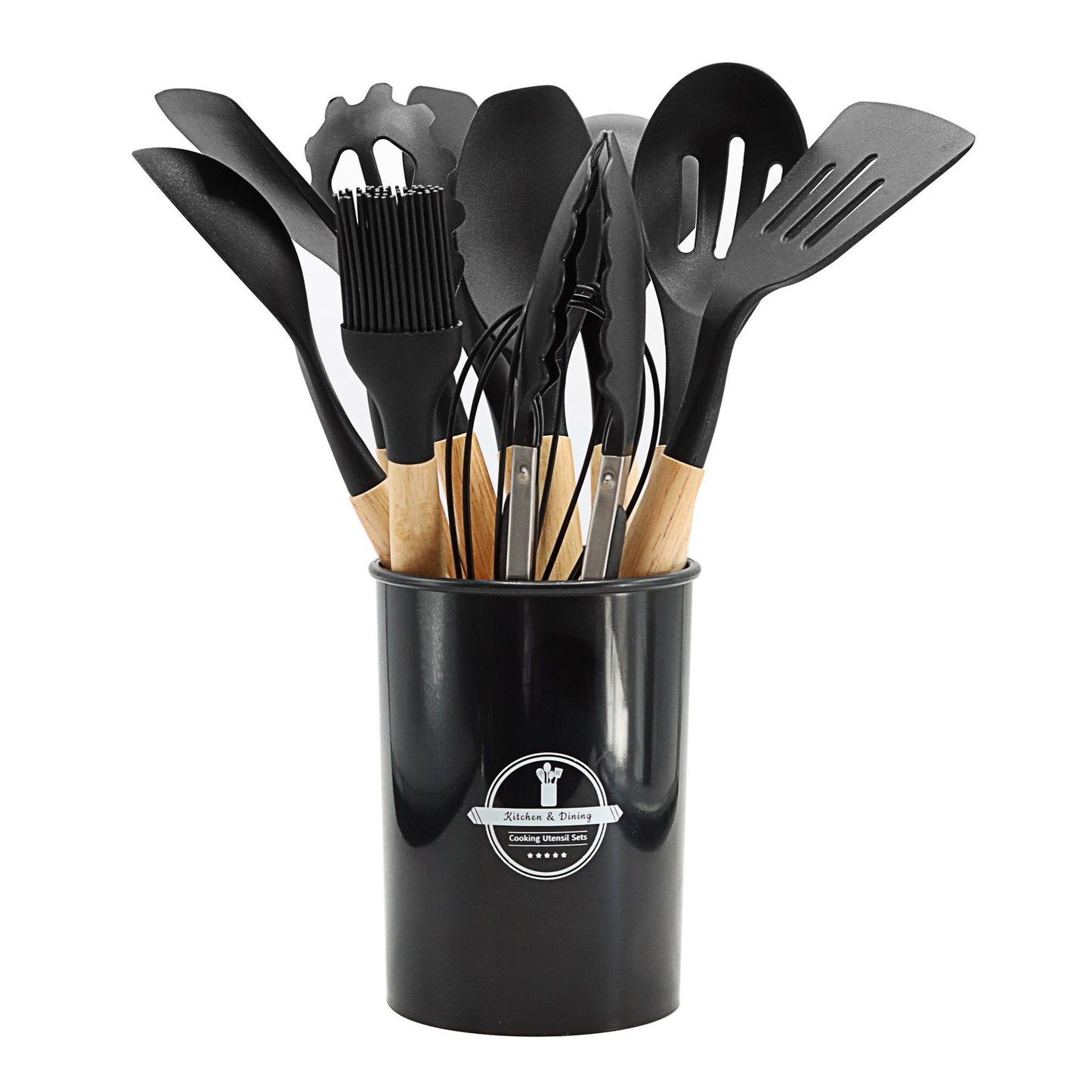 Silicone kitchen utensils set 12-piece spoon combination set storage rack cooking Utensils Set