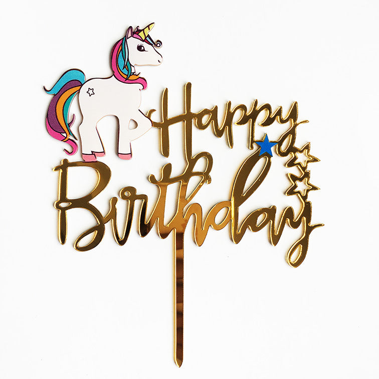 Rainbow acrylic cake topper
