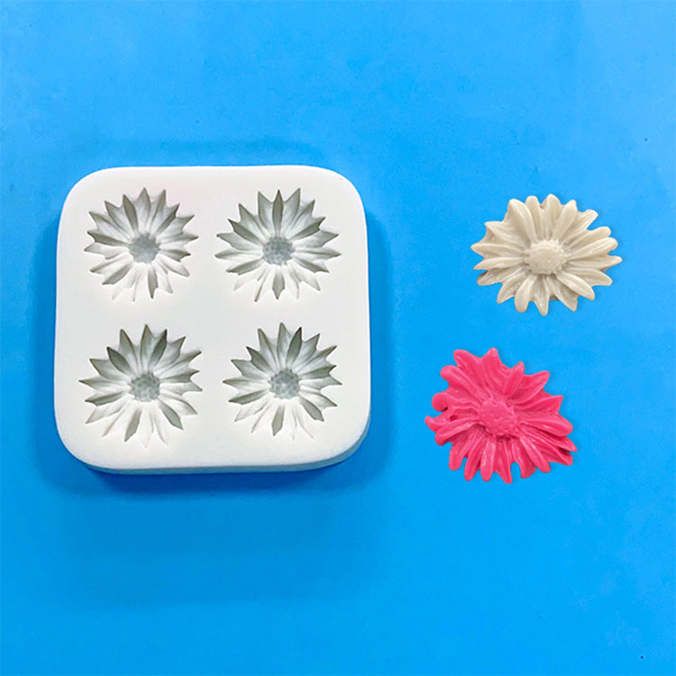 Multi daisy flower silicone mold fondant cake decorating molds