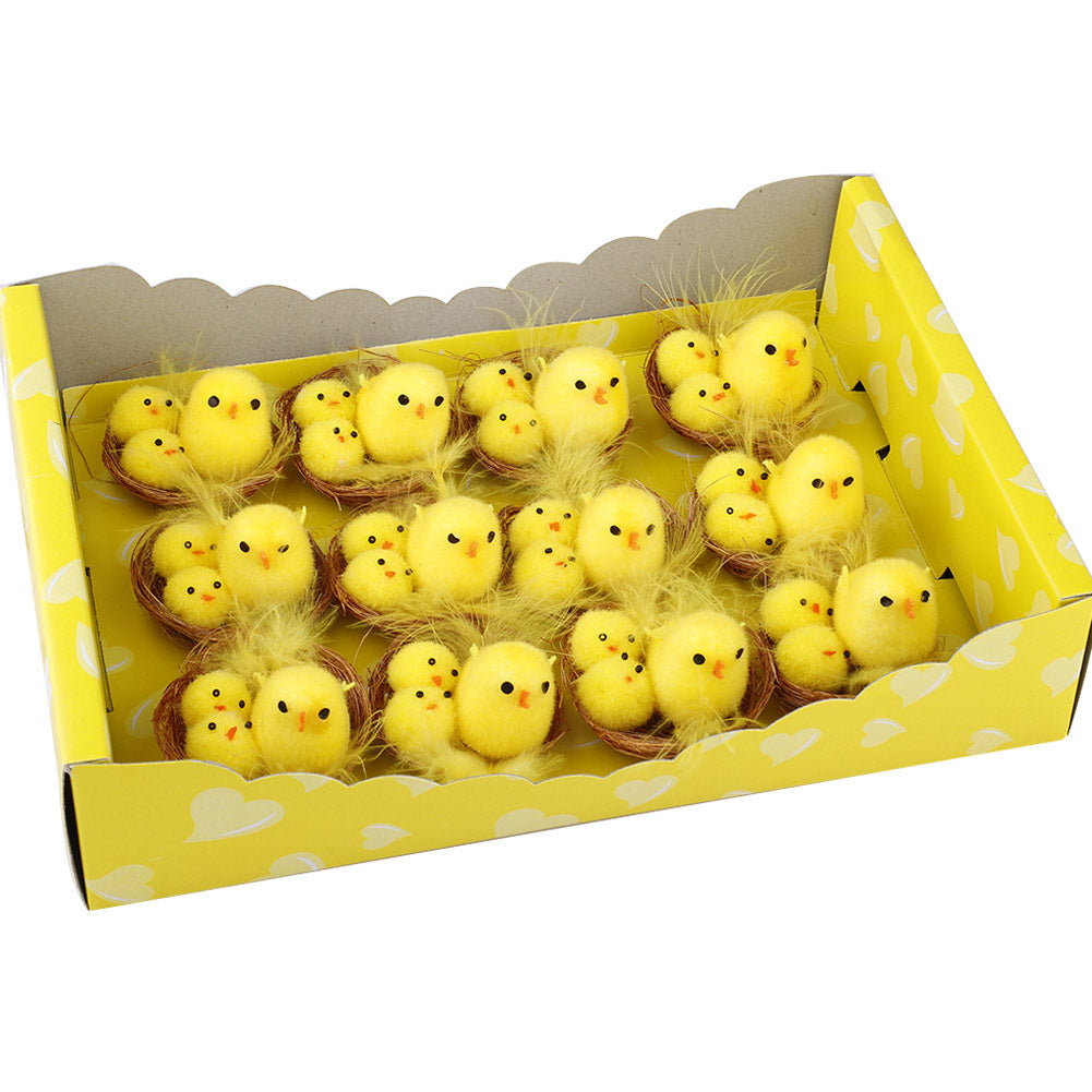 mini easter chicks with nest