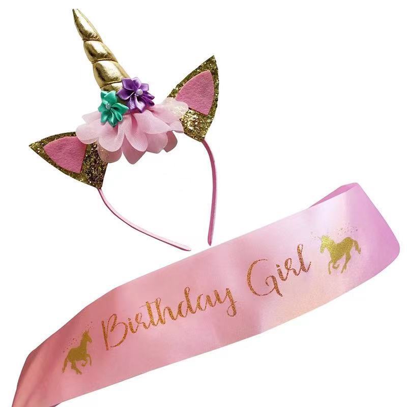 Children birthday unicorn sash