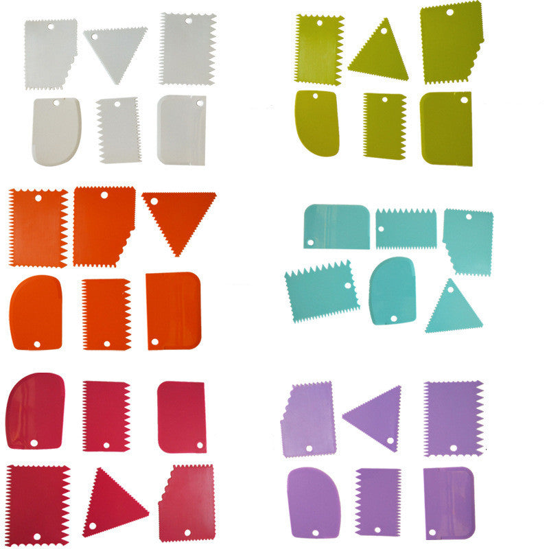 6pcs Dough Scraper Cutters Cake Icing Scraper