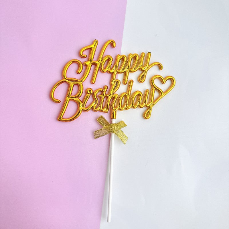 Spanish Russian happy birthday acrylic cake topper