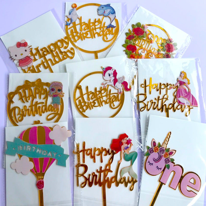 Rainbow acrylic cake topper