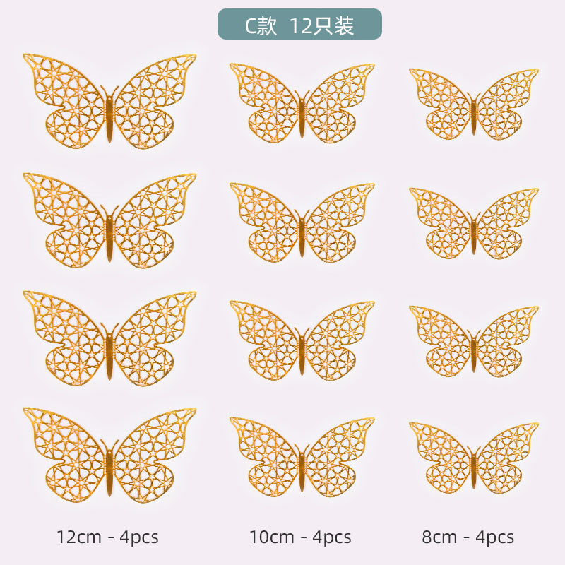new 12 pc set butterfly paper cupcake for cake decoration