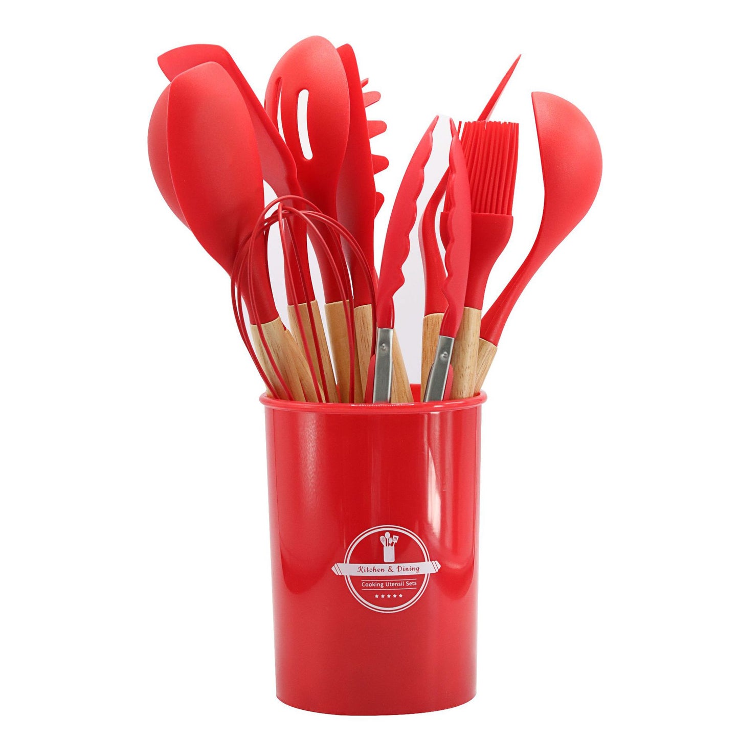 Silicone kitchen utensils set 12-piece spoon combination set storage rack cooking Utensils Set