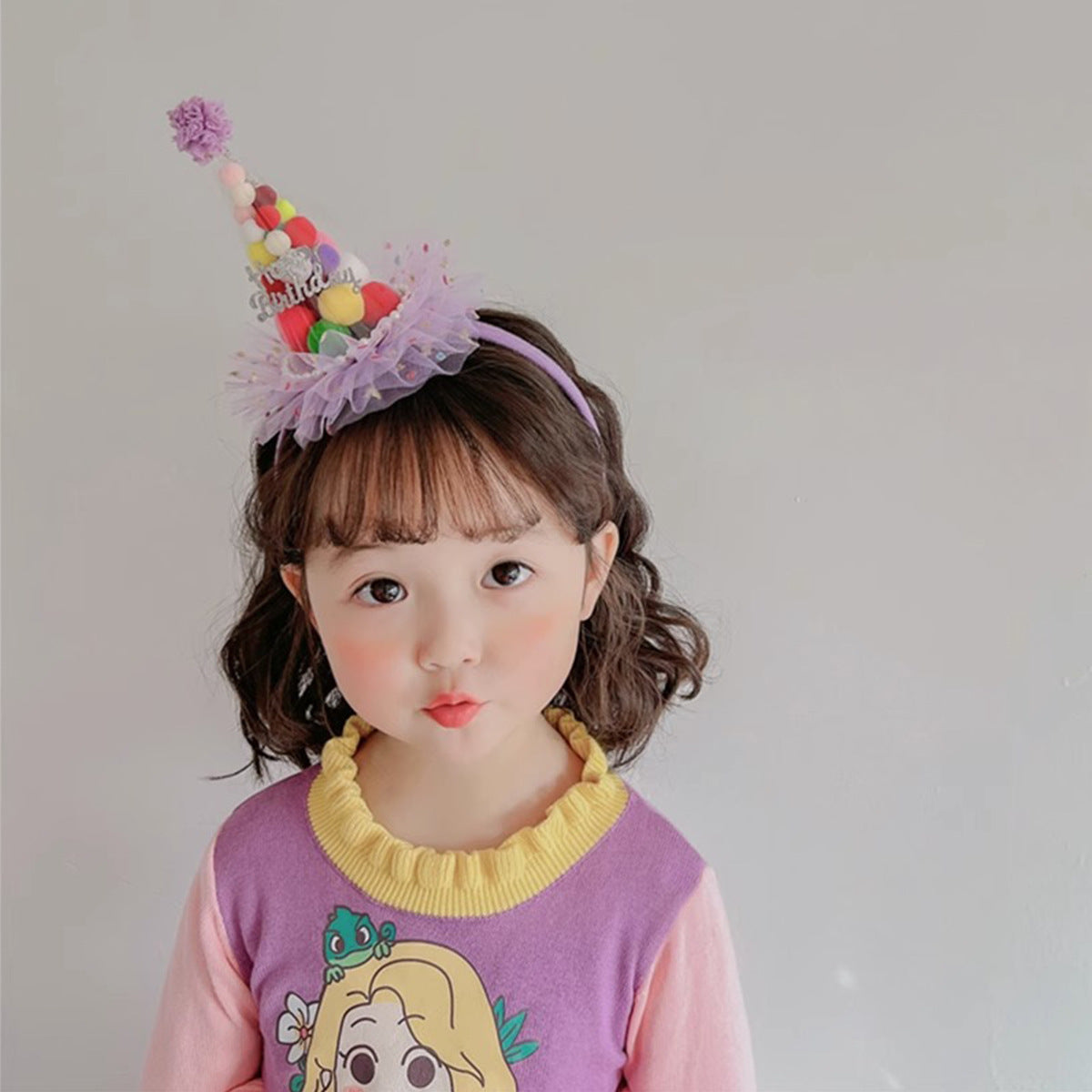 Birthday headband hat kid's birthday crown hair clip