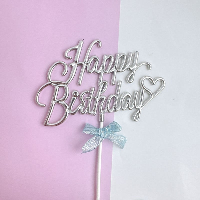 Spanish Russian happy birthday acrylic cake topper