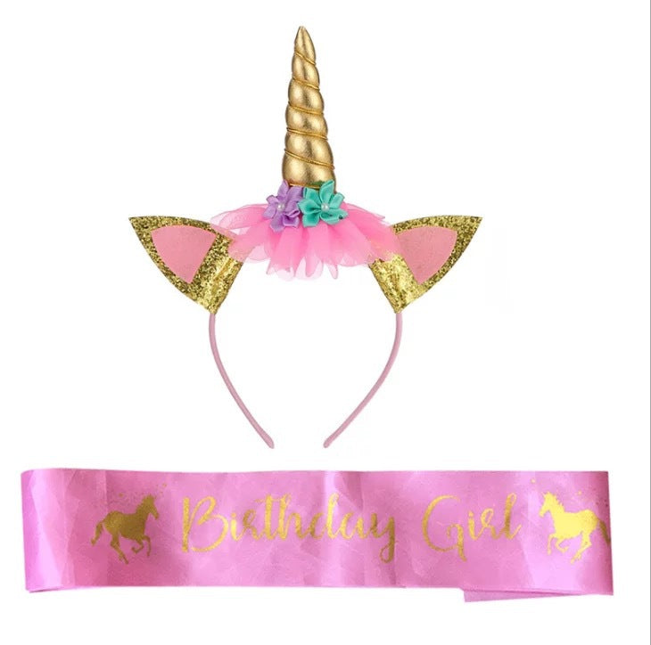 Children birthday unicorn sash