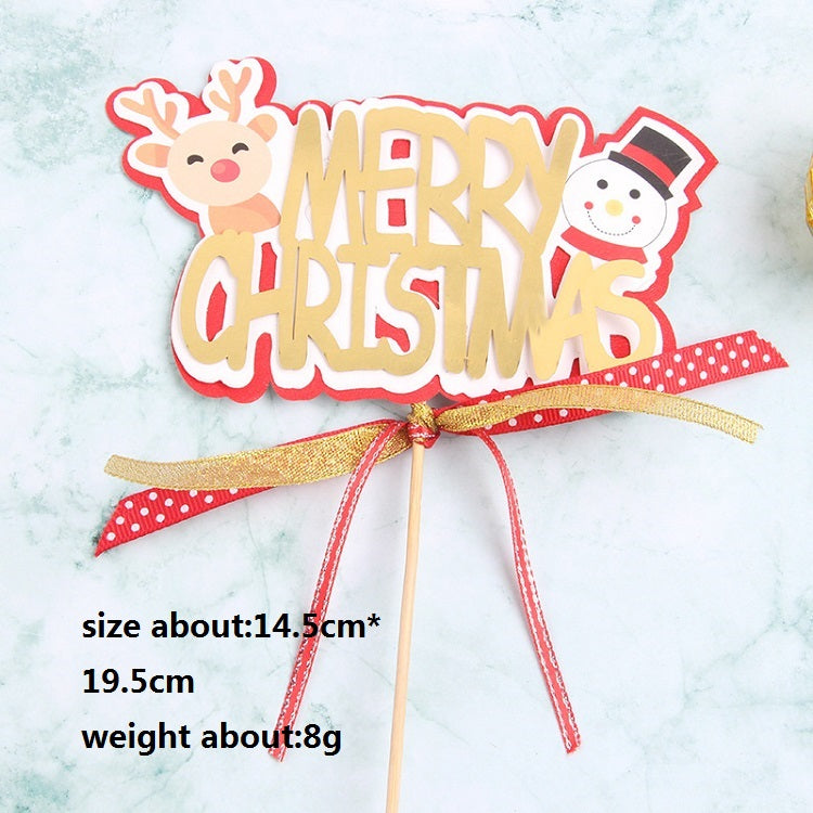 Merry Christmas paper cake toppers