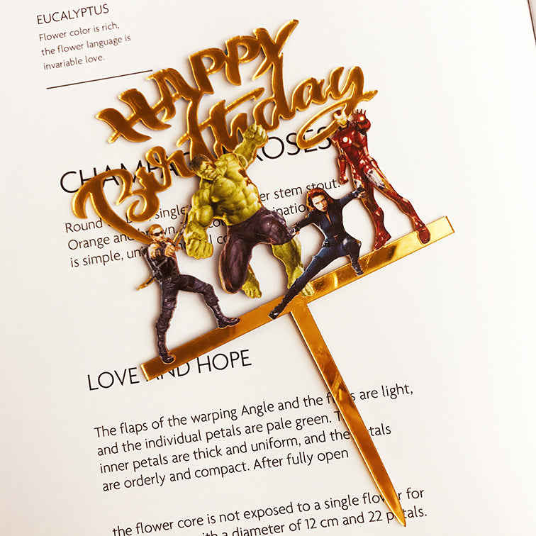 Rainbow acrylic cake topper