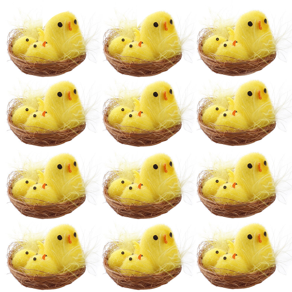 mini easter chicks with nest