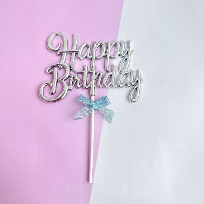 Spanish Russian happy birthday acrylic cake topper