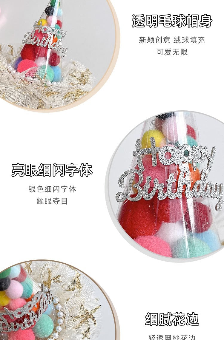 Birthday headband hat kid's birthday crown hair clip