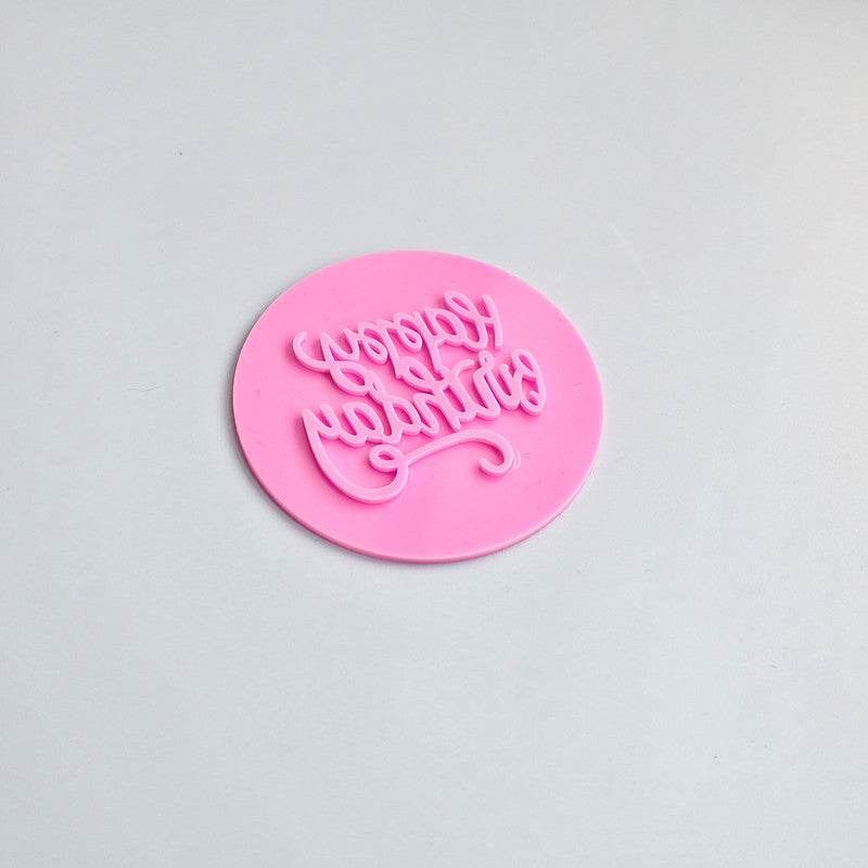 happy birthday plastic cookie cutter embosser plastic stamp fondant mold