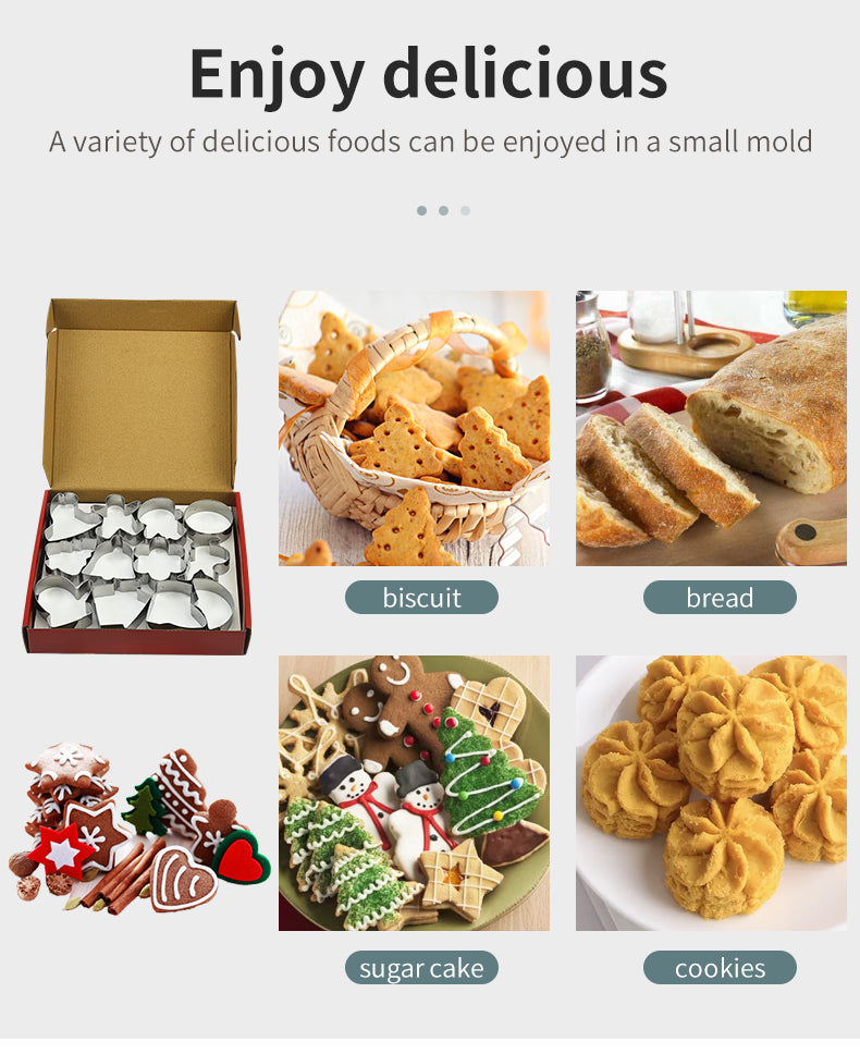 Hot Selling 24 pcs 430 Stainless Steel christmas cookie cutter set biscuit mold
