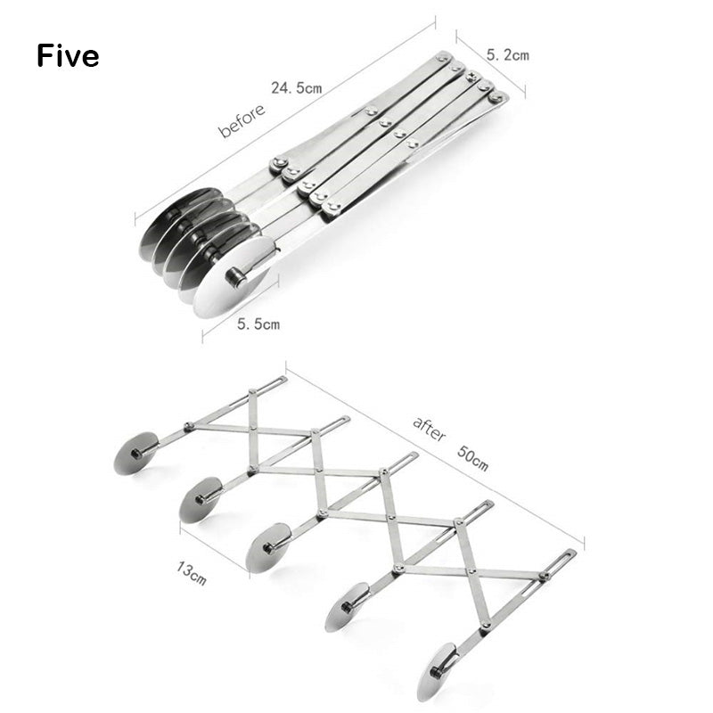 7 Wheels Flexible Roller Rounder Blade Stainless Steel Dough Cutter