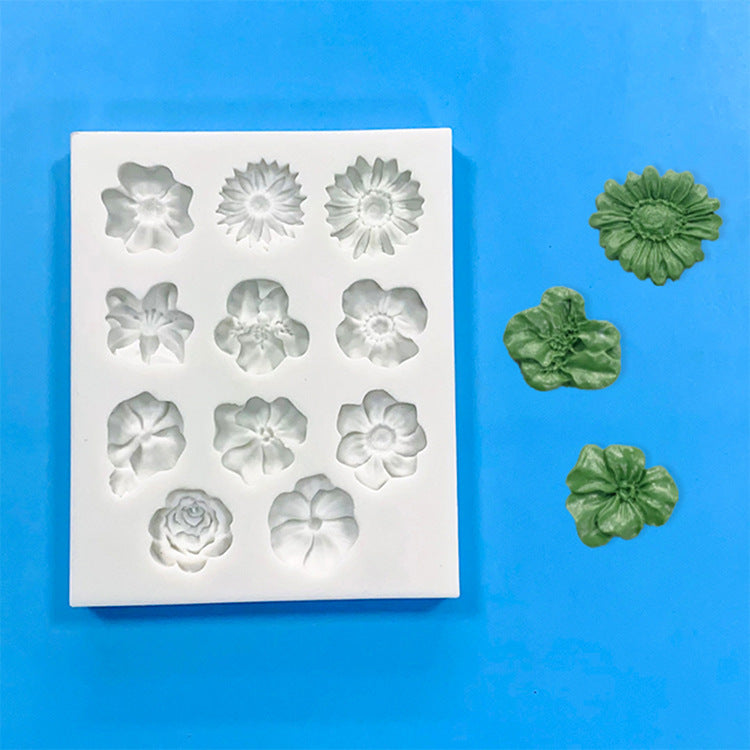 Multi daisy flower silicone mold fondant cake decorating molds