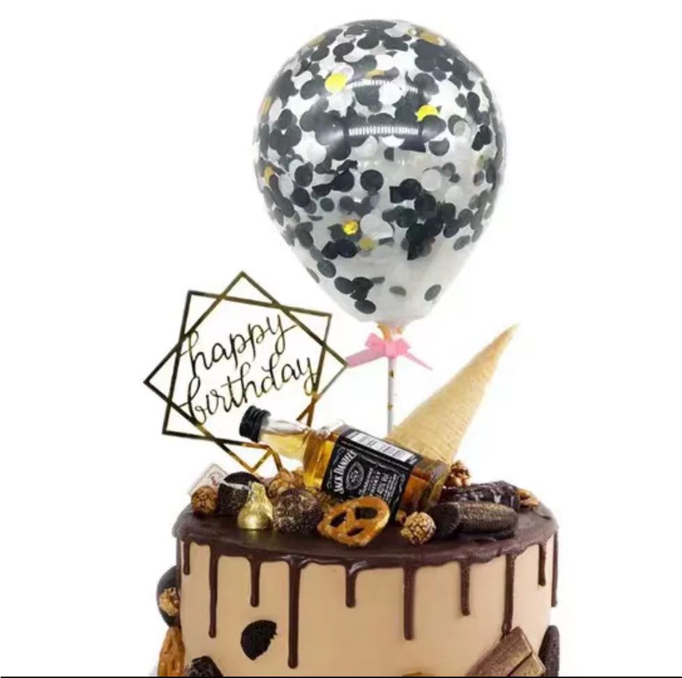confetti balloon cake topper