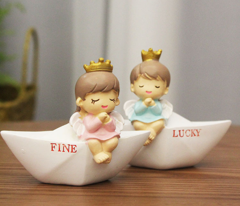 prince and princess cake topper boy and girl resin figurines for cake decoration