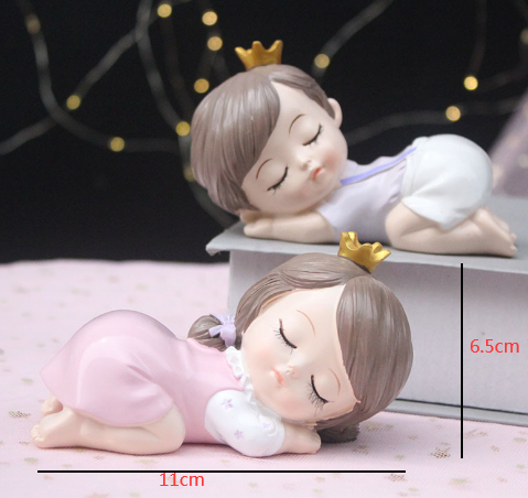 prince and princess cake topper boy and girl resin figurines for cake decoration
