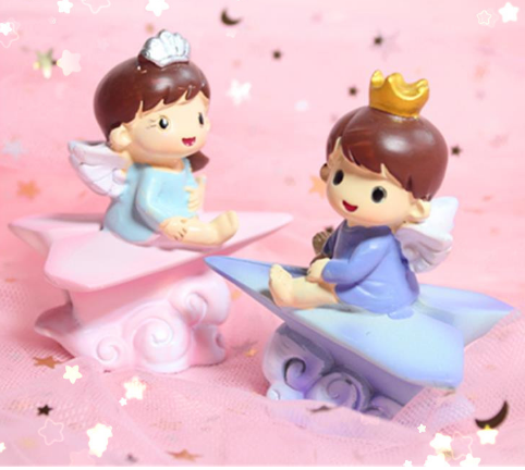 prince and princess cake topper boy and girl resin figurines for cake decoration