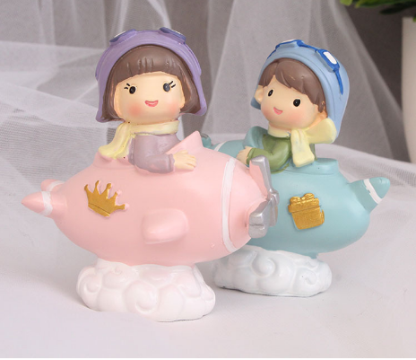 prince and princess cake topper boy and girl resin figurines for cake decoration