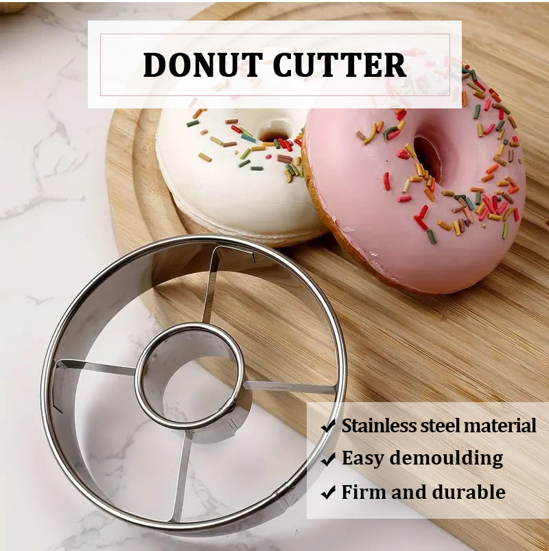 Household baking diy stainless steel big cookie biscuit round donuts mold doughnut cutter