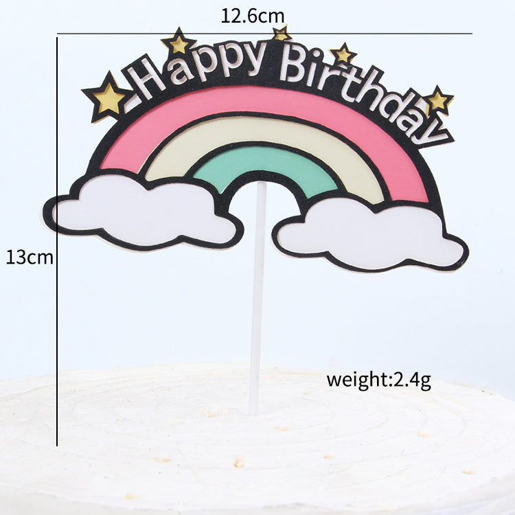 Baby Glitter Rainbow Cake Topper Happy Birthday cake topper