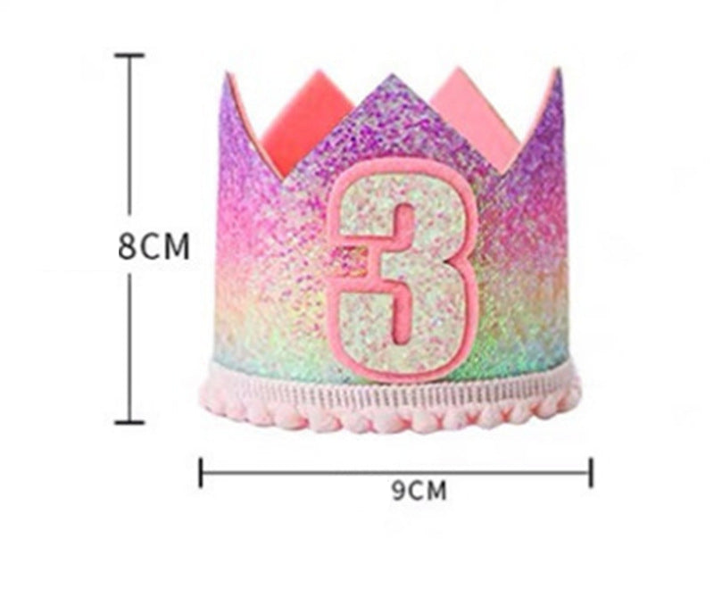 New Style Rainbow Fishtail Crown Birthday Hat for Party