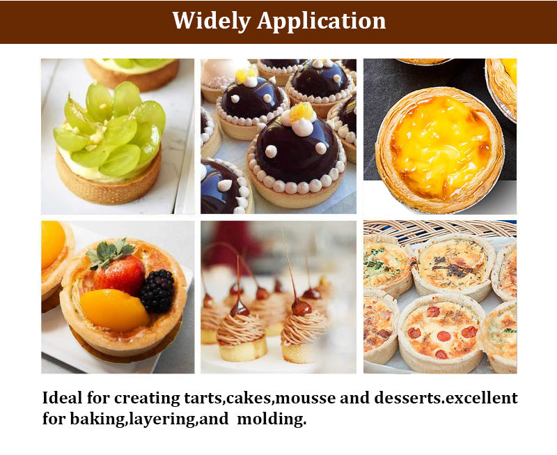 9pcs Set Food Grade stainless Steel 304 Round Cake Ring Perforated Baking Mousse Tart Mold