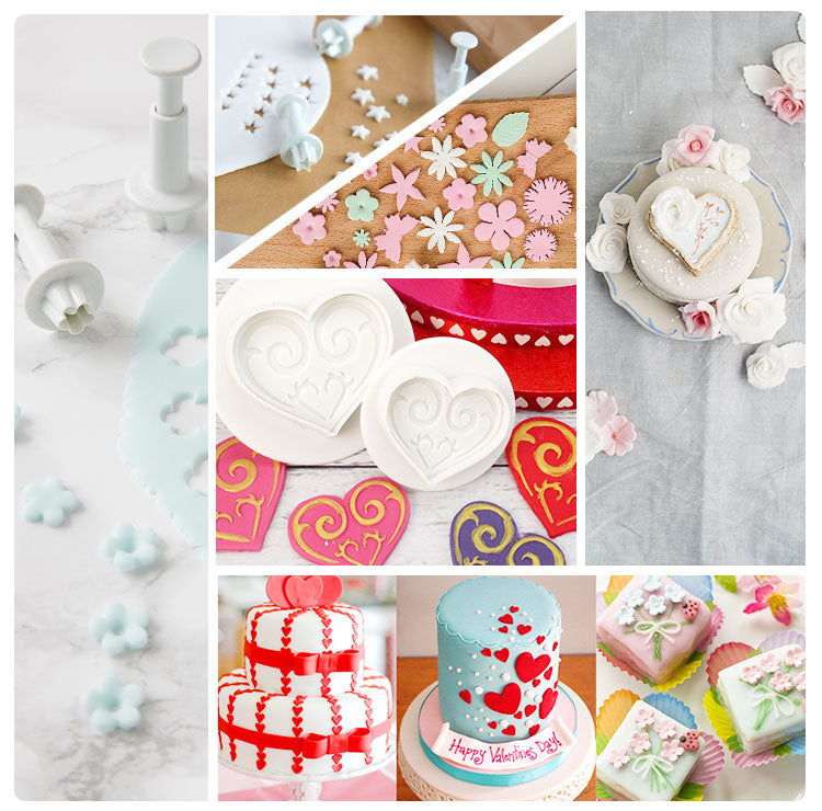 Sugarpaste Three Holly leaf Plunger Cutter baking tools