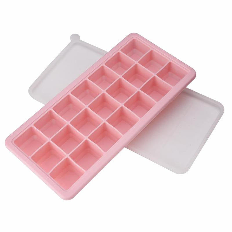 Bpa Free 21 Cavity Ice Mould Silicone Ice Cube Tray With Lid