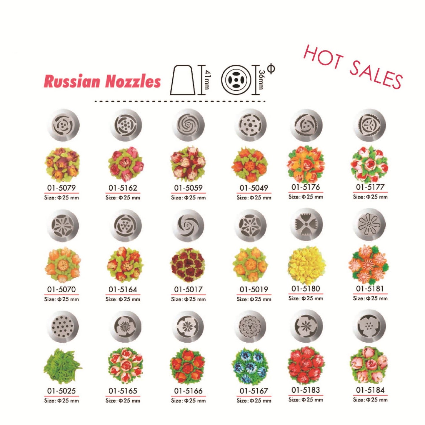 Stainless Steel Russian Nozzles Cake Decorating Icing piping tips Large Cake Nozzles seamless stainless steel pastry nozzles