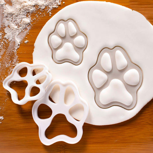 New 2pcs Baking Tools Kitten paw print plastic cookie cutter Mold Dog footprints Cookie Mold