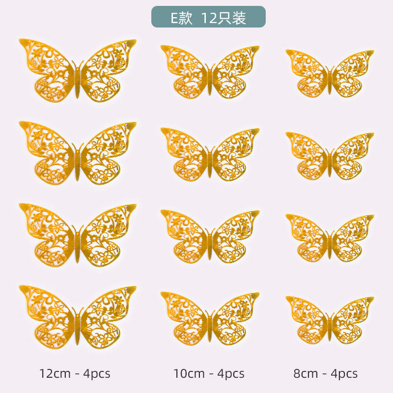 new 12 pc set butterfly paper cupcake for cake decoration