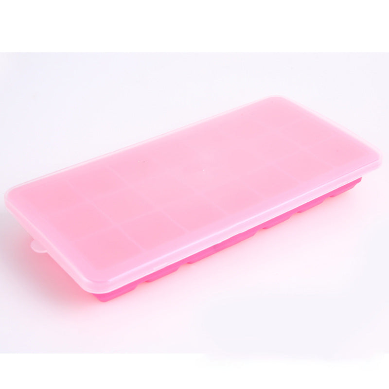 Bpa Free 21 Cavity Ice Mould Silicone Ice Cube Tray With Lid
