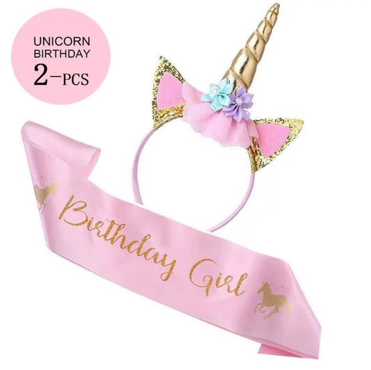Children birthday unicorn sash