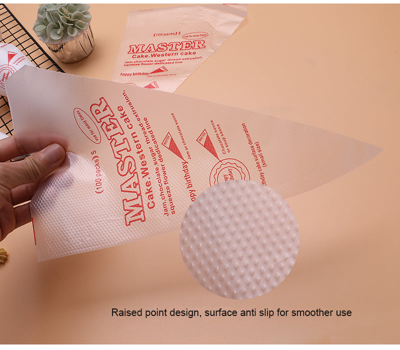 Custom 100pcs Pack Pastry Piping Bags Disposable Cake Cream Pastry Bags