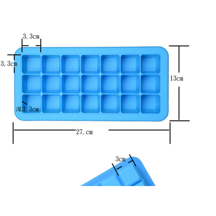 Bpa Free 21 Cavity Ice Mould Silicone Ice Cube Tray With Lid