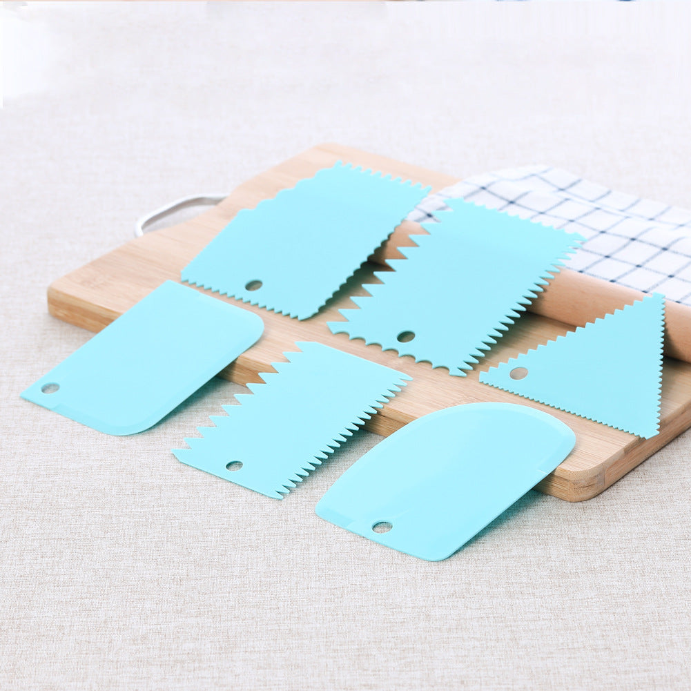 6pcs Dough Scraper Cutters Cake Icing Scraper