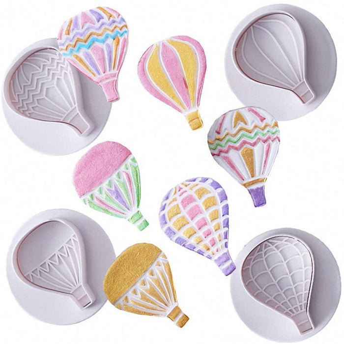 9Pcs Balloons and Cloud Cake Decoration Fondant Mold Set Hot Air Balloon Cookie Cutters for Cake Cupcake Decorating Tools