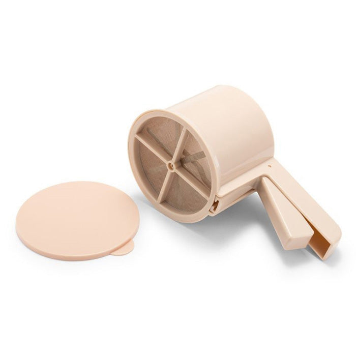 Plastic hand press flour strainer powder mesh sifter