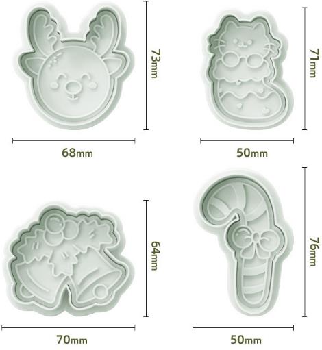 4pcs plastic Christmas cutter set