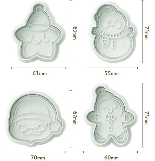 4pcs plastic Christmas cutter set
