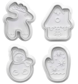4pcs plastic Christmas cutter set