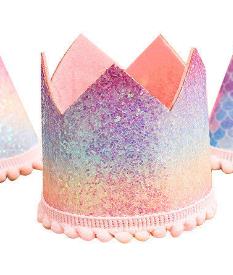 New Style Rainbow Fishtail Crown Birthday Hat for Party