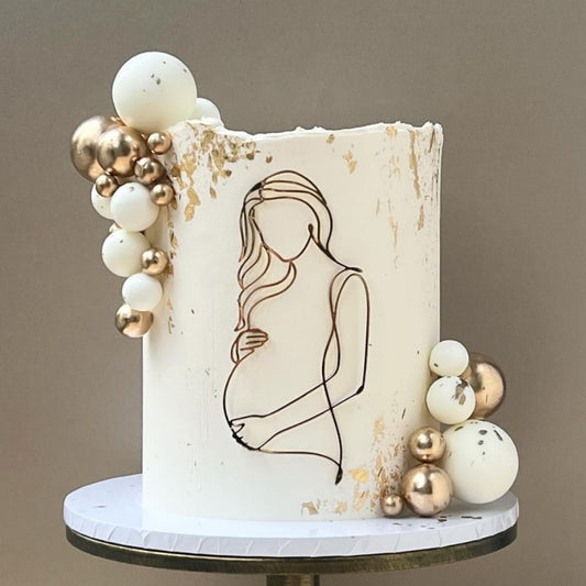 Simple lines acrylic expectant mother maternity for cake decoration