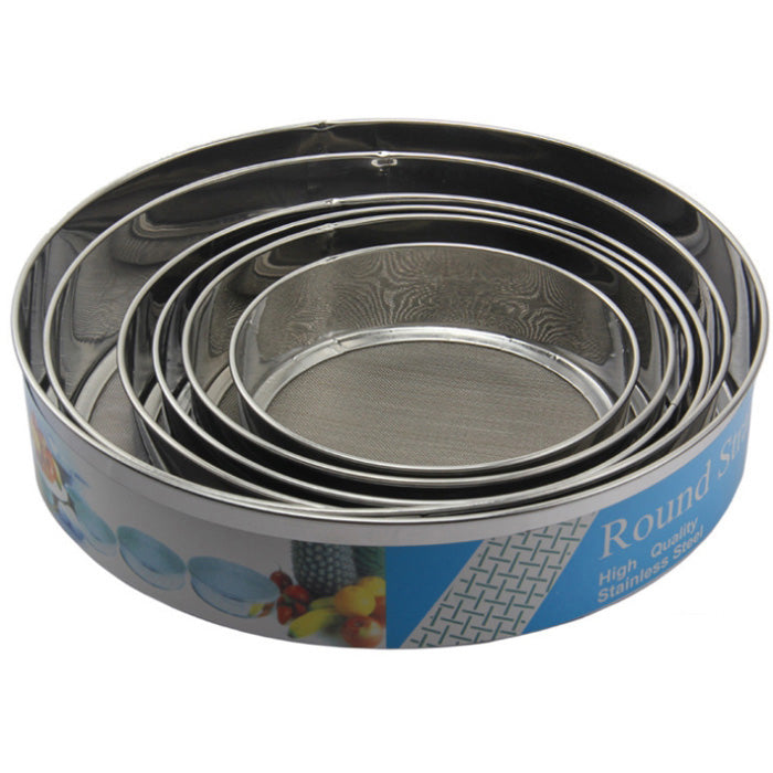Plastic hand press flour strainer powder mesh sifter