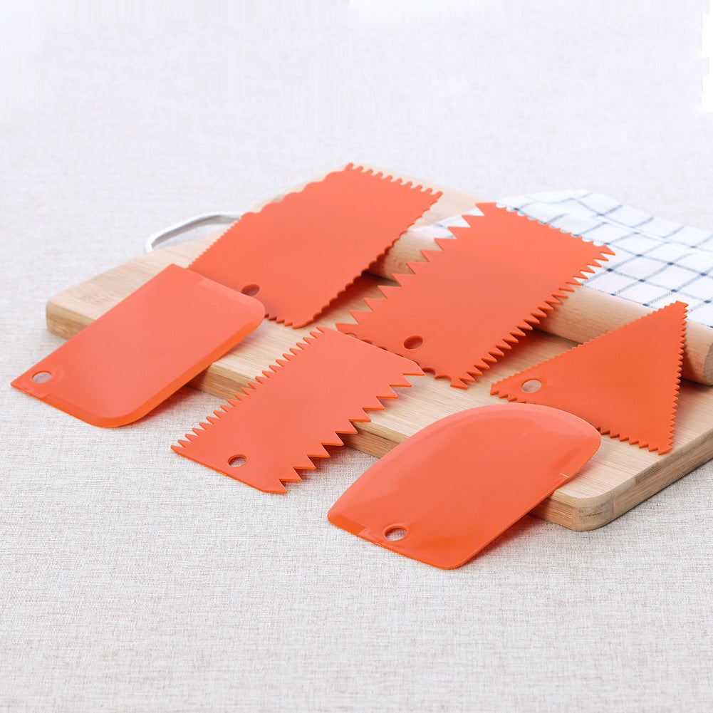 6pcs Dough Scraper Cutters Cake Icing Scraper